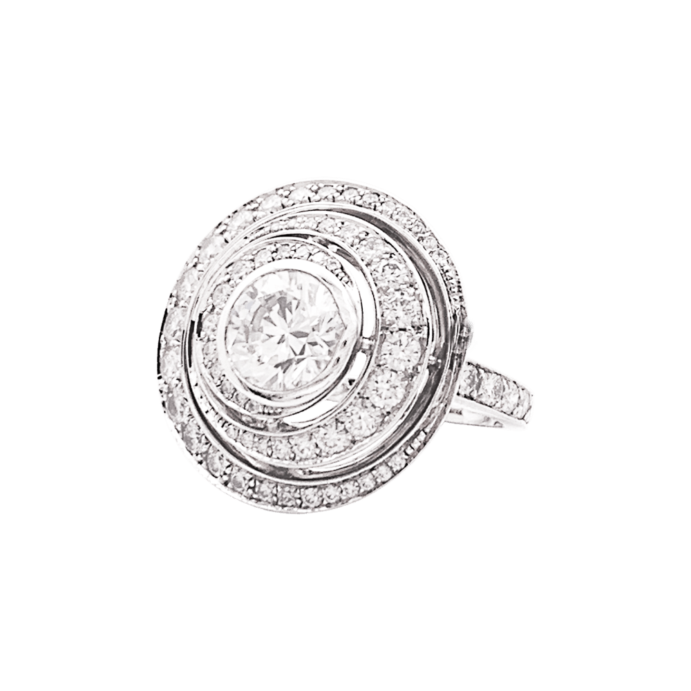 Bague Boucheron, "Idylle", or blanc et diamants. 3