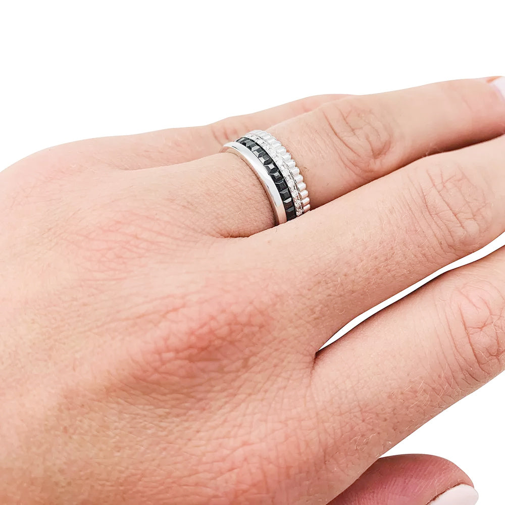 Bague Boucheron, "Quatre Black Edition Small", en or blanc, diamants. 6