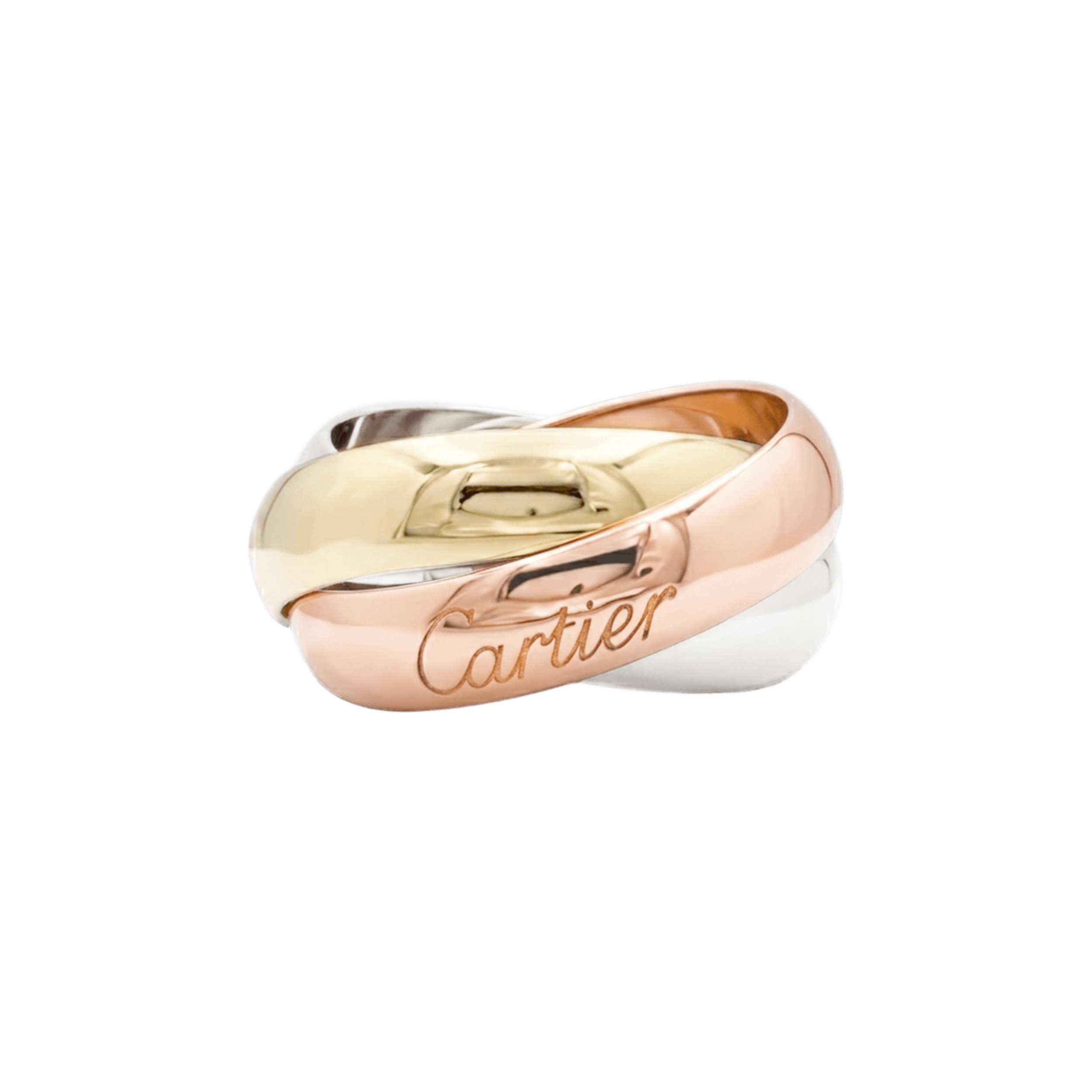 Bague Cartier, "Trinity", trois anneaux en trois tons d'ors. Grand modèle. 1