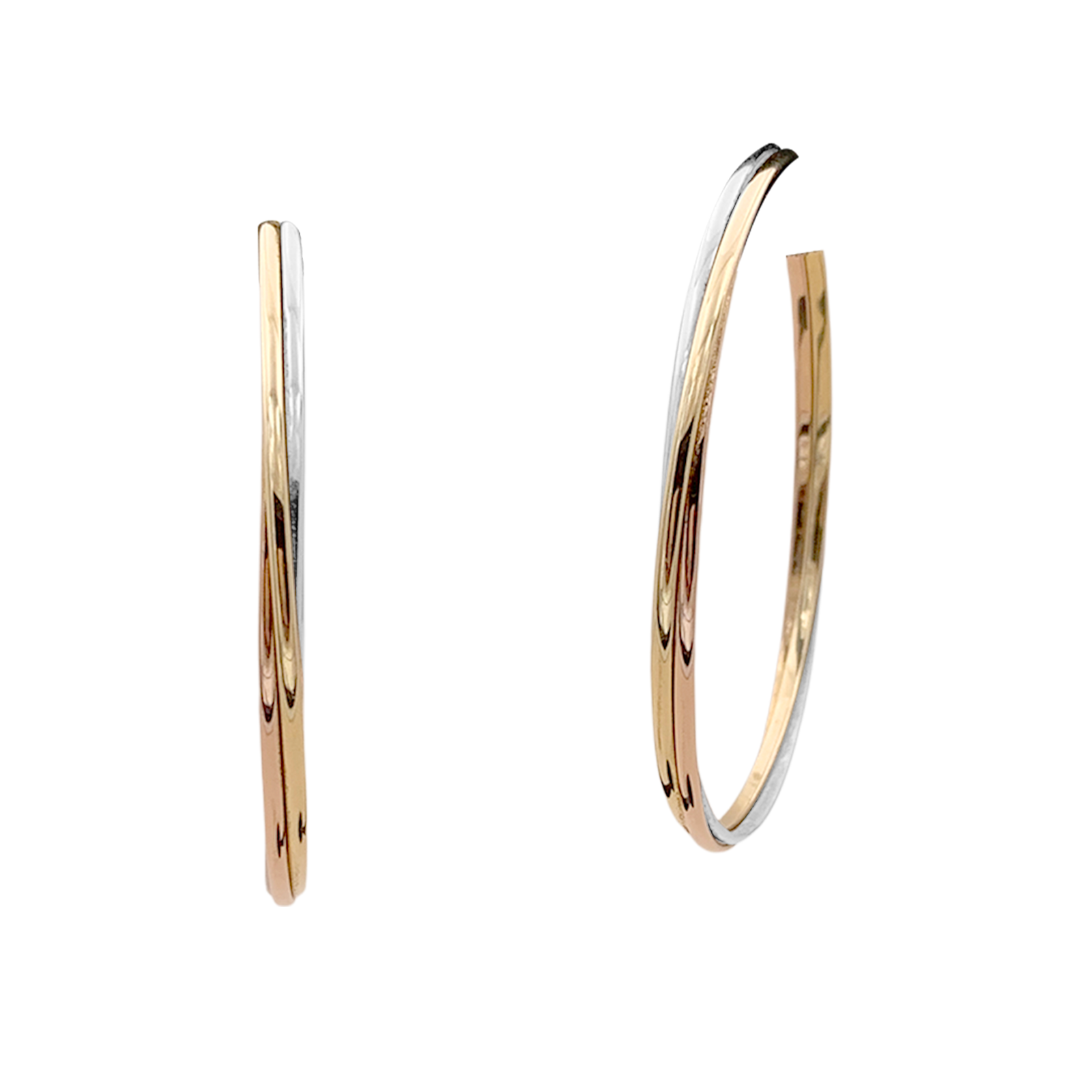 Boucles d'oreilles Cartier, "Trinity", trois ors. 1