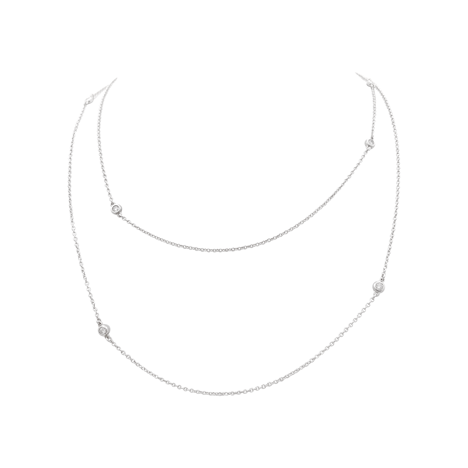 Sautoir Tiffany & Co "Diamonds by the Yard" argent, diamants. 1