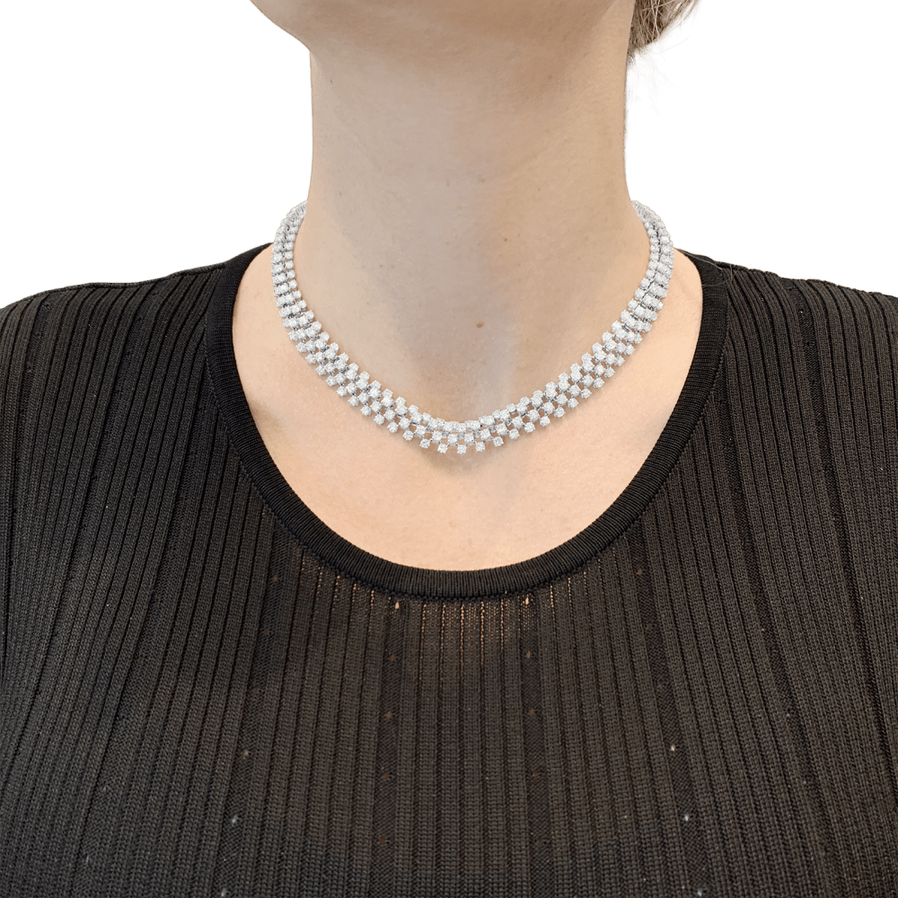 Collier Boucheron, "Angélique", rivière de diamants, or blanc. 6
