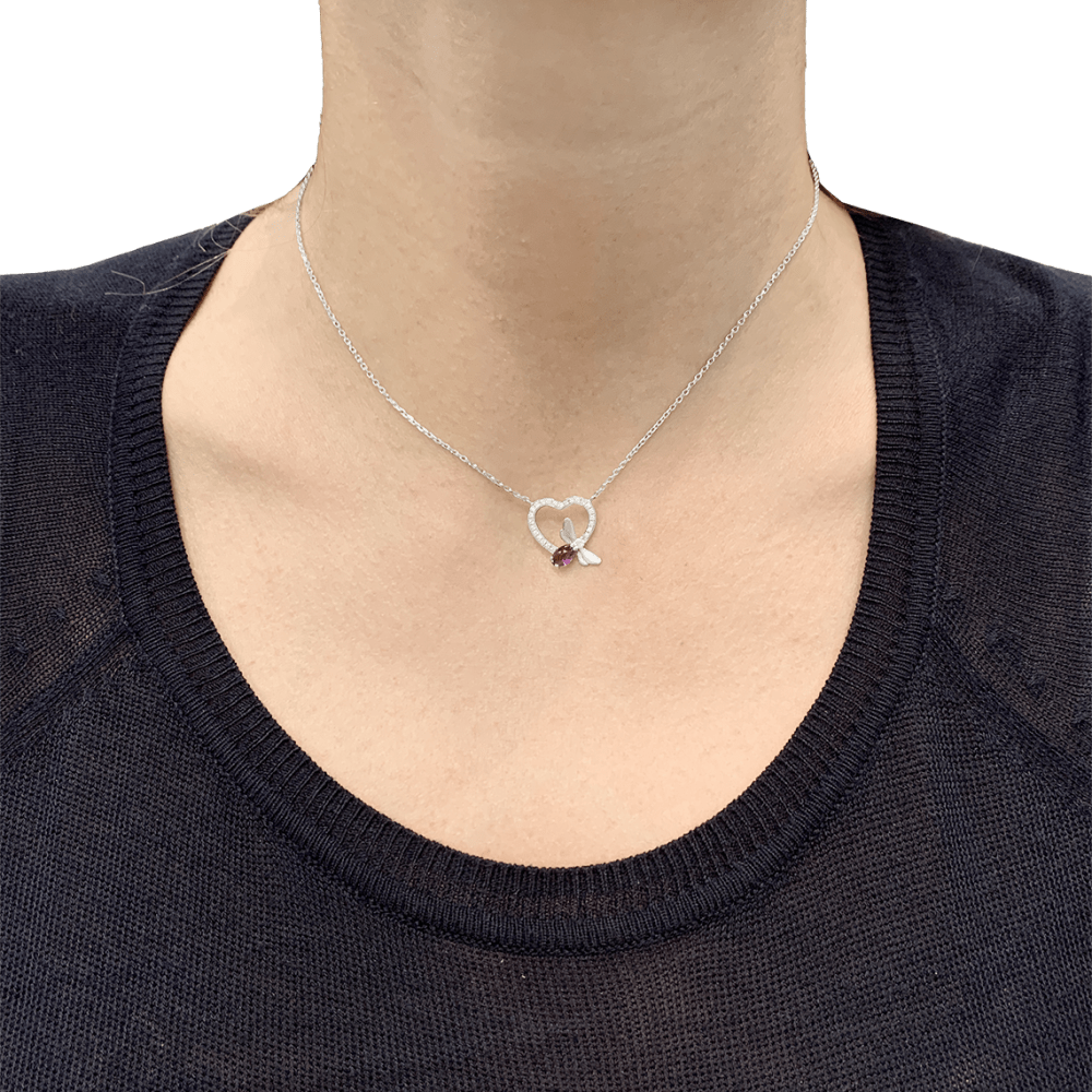 Collier Chaumet, « Attrape-moi si tu m’aimes », or blanc, améthyste, diamants. 6