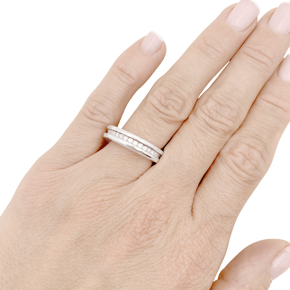 Bague Bulgari, "Alliance B.Zero1", or blanc et diamants. 6