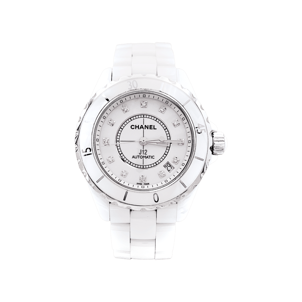 Montre Chanel, "J12", céramique blanche, diamants. 1