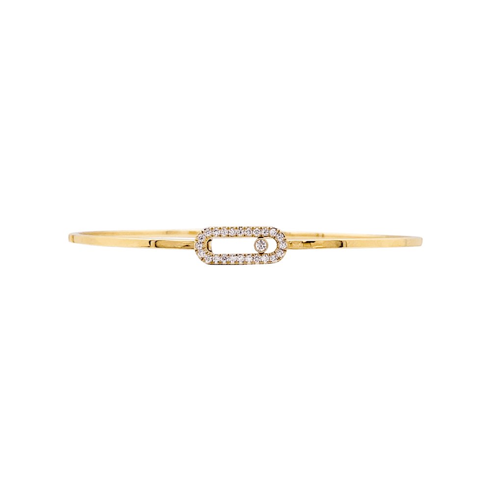 Bracelet Messika, "Jonc Flex Pavé Move Uno", or rose et diamants. 1