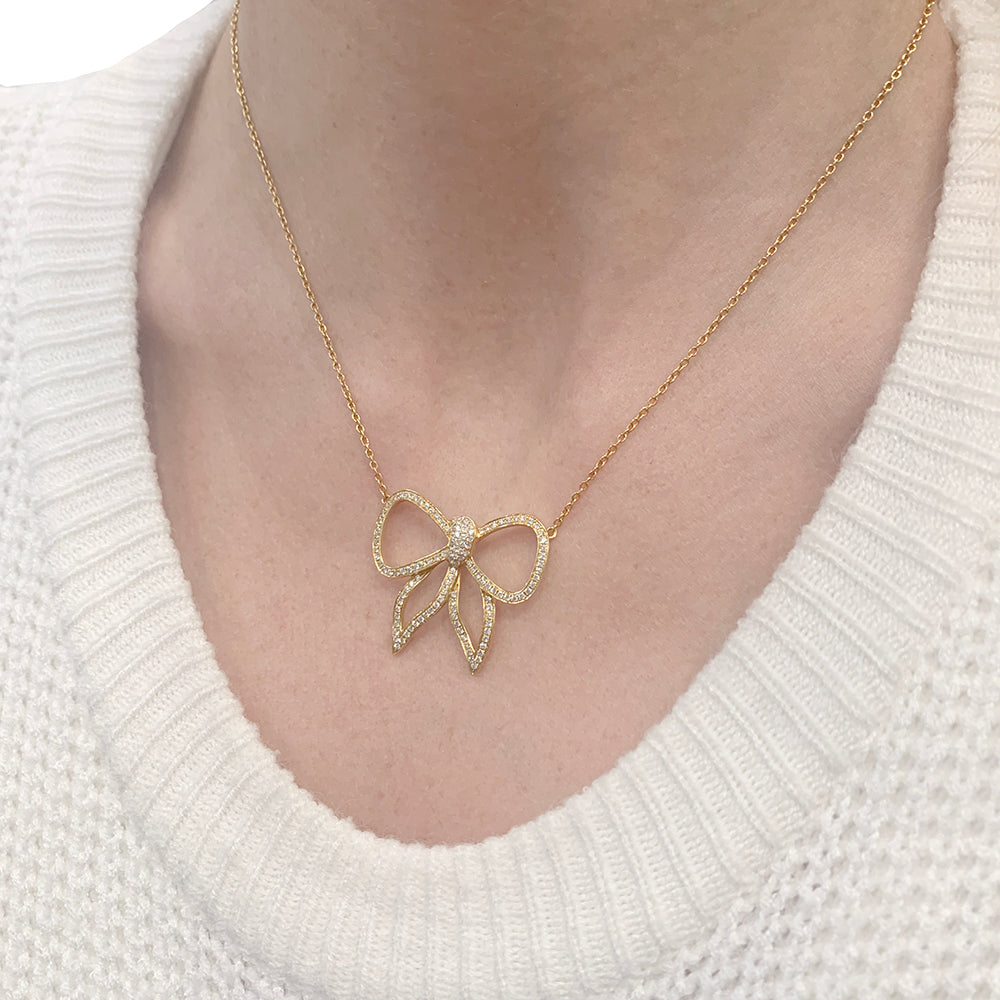 Collier Morganne Bello, "Noeud", or jaune, diamants. 3