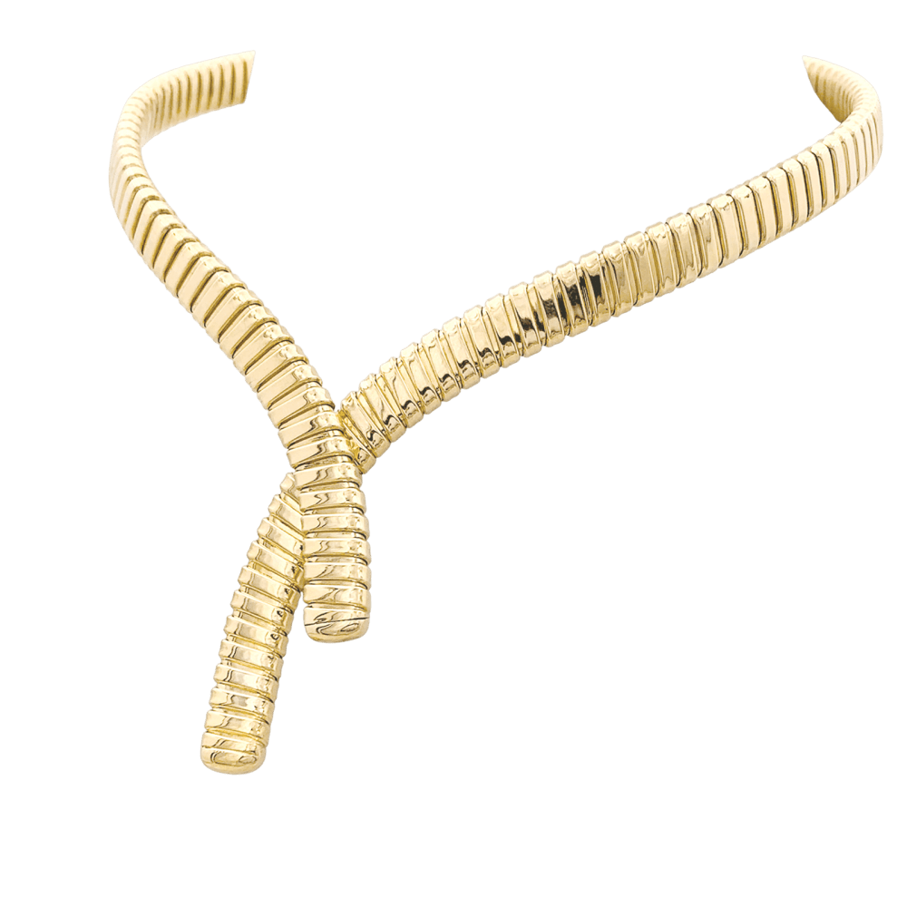 Collier "Tubogas" croisé, or jaune. 3