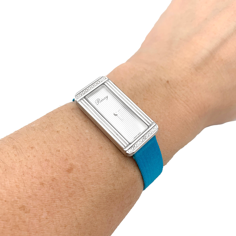 Montre Poiray, "Ma Première Allongée", acier, diamants. 6