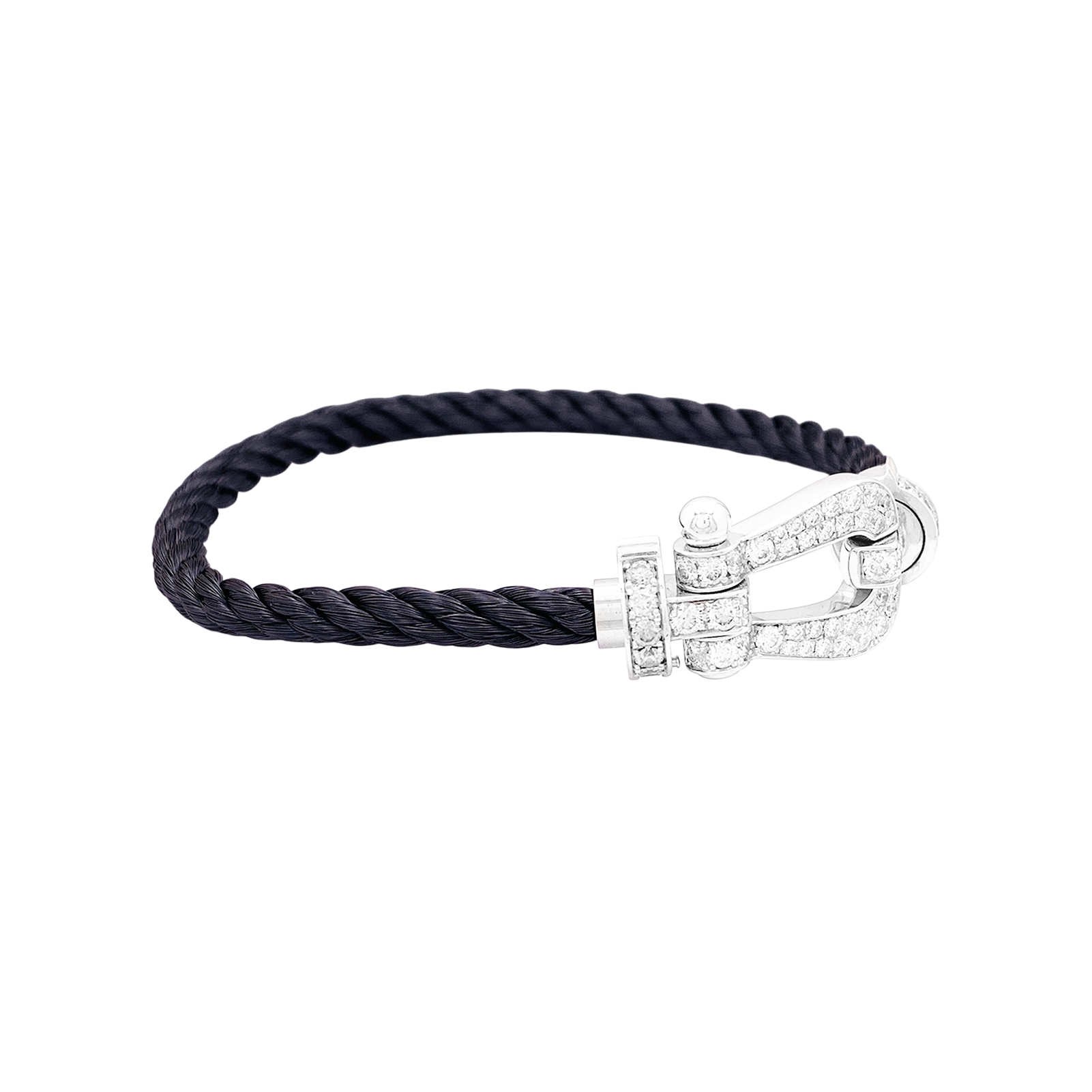 Bracelet Fred, "Force 10" or blanc, diamants. 2