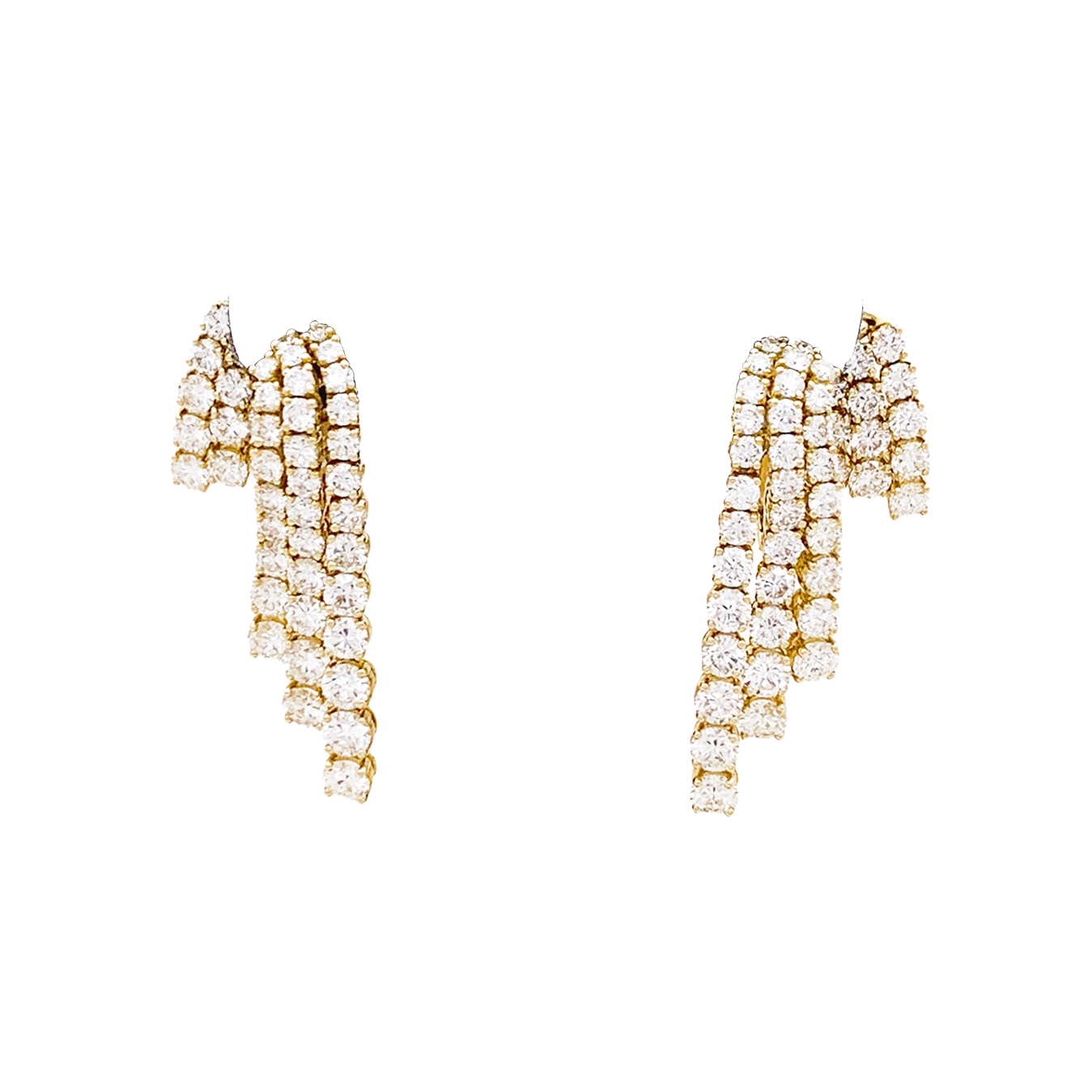 Boucle d'oreilles "Cascade", or jaune, diamants. 6