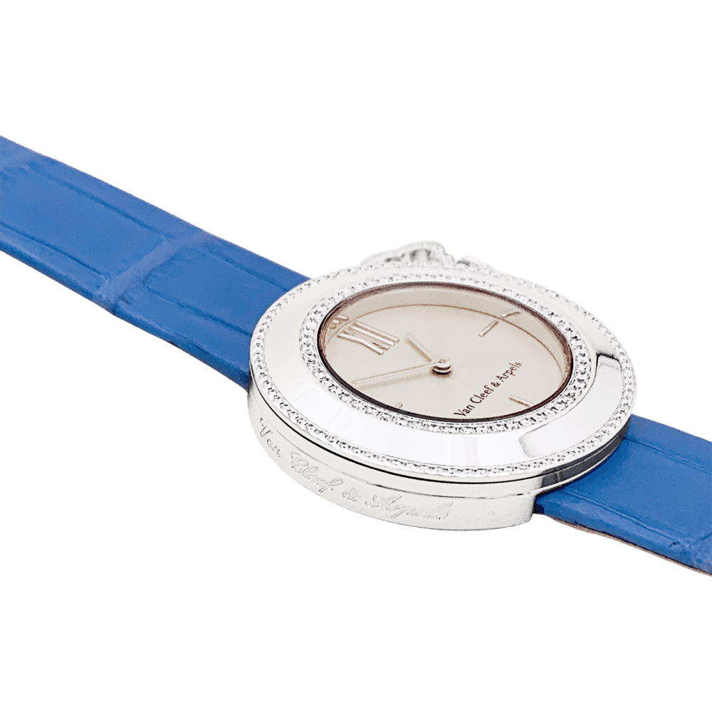 Montre Femme Van Cleef & Arpels, « Charms », or blanc, diamants. 3