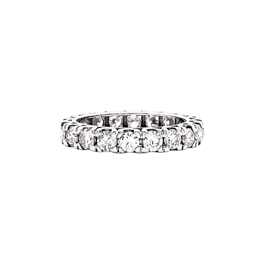 Alliance tour complet, or blanc et diamants. 1