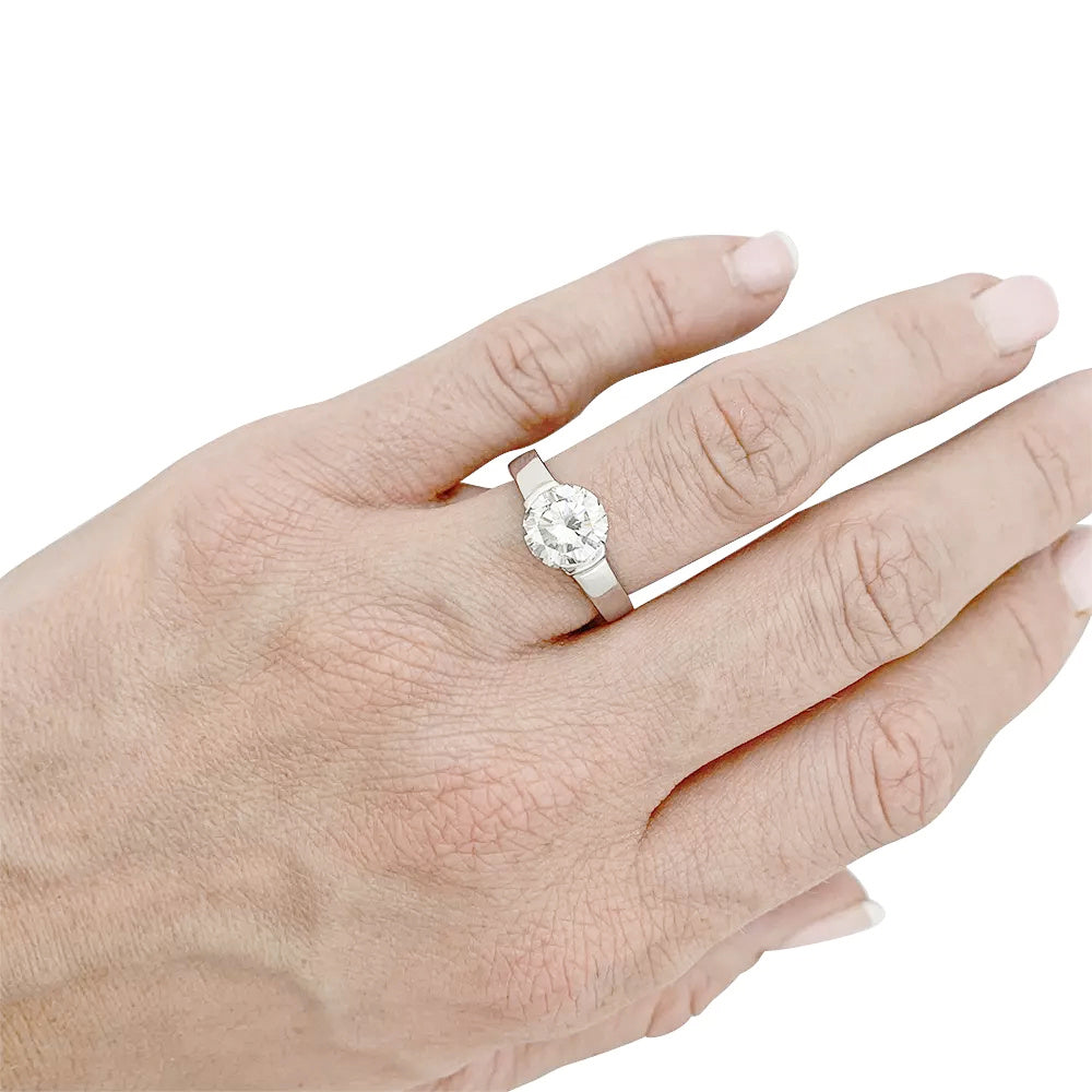 Solitaire en platine, diamant 1,82 carat 9