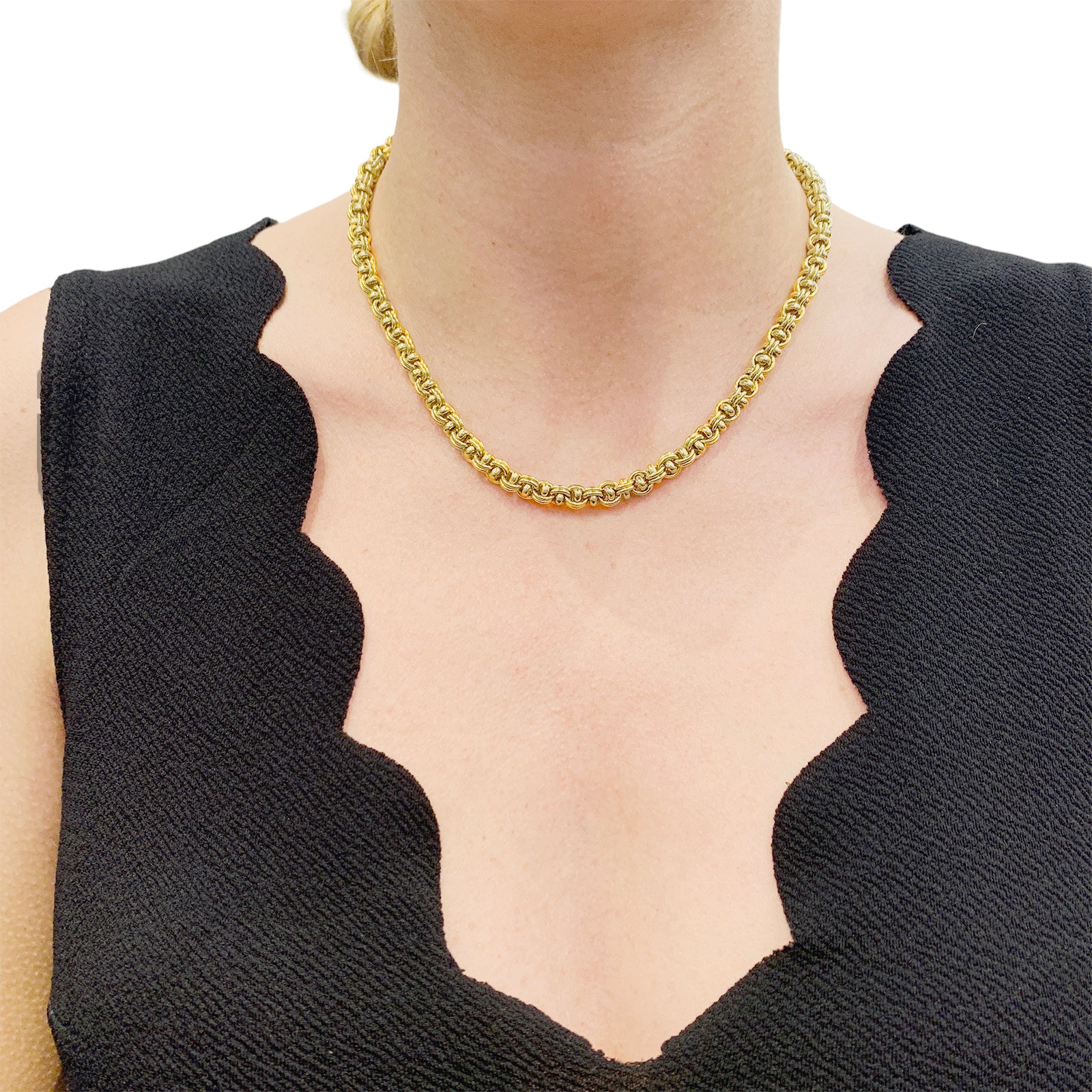 Collier maille fantaisie en or jaune. 70,9 grammes 4