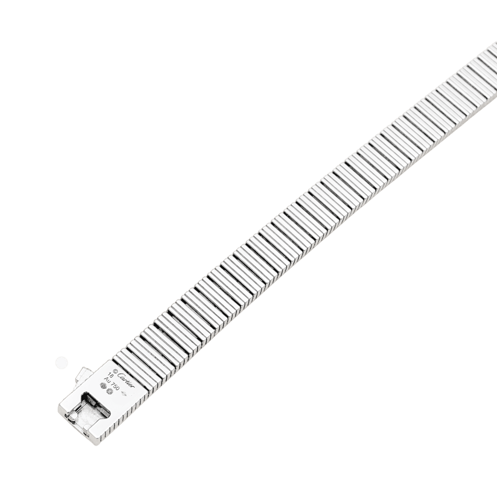 Bracelet Cartier, "Love Unlimited Souple", or blanc. 4