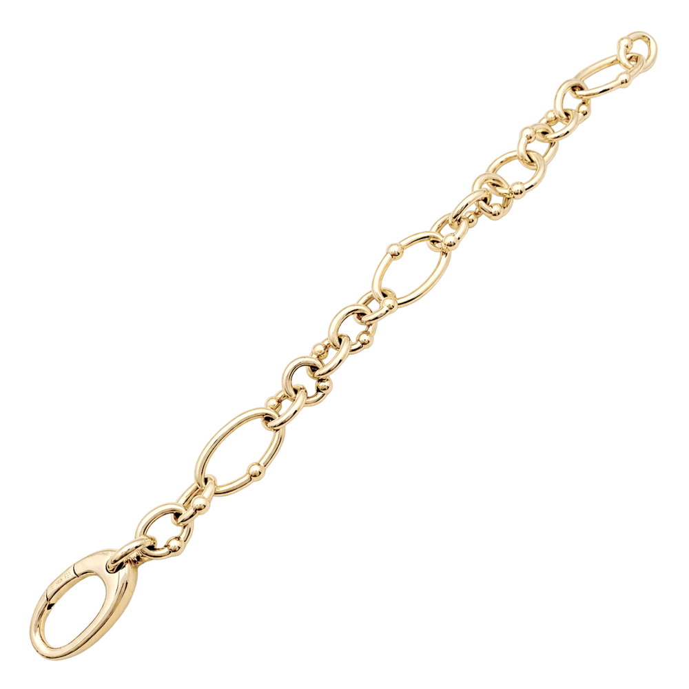 Bracelet maillons ovales et circulaires or jaune. 3