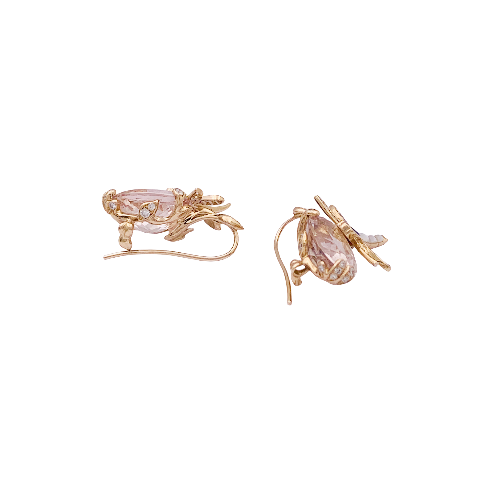 Boucles d'oreilles Dior "Gourmande" or rose, diamants, pierres de couleurs. 1