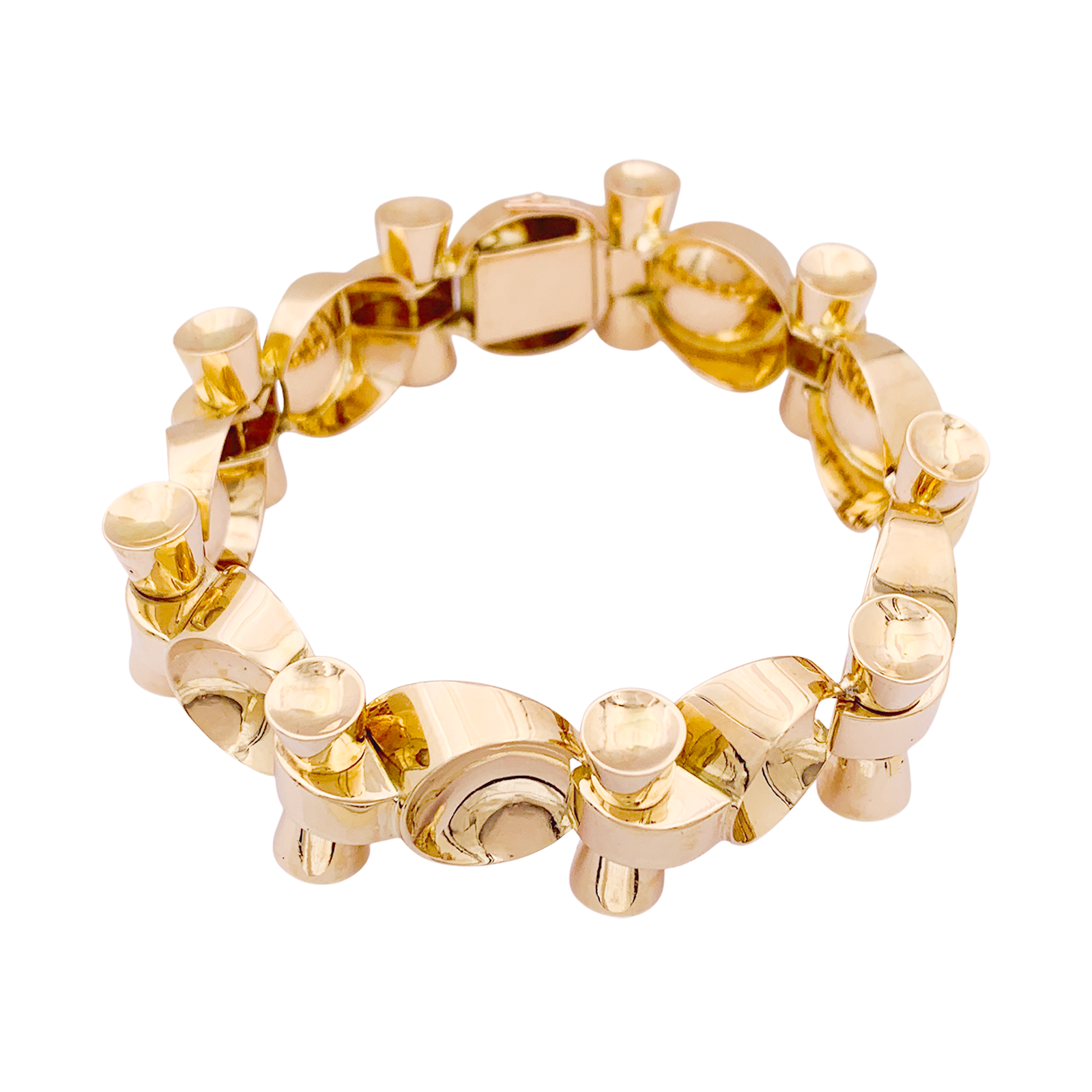 Bracelet vintage, "Tank", or rose. 2