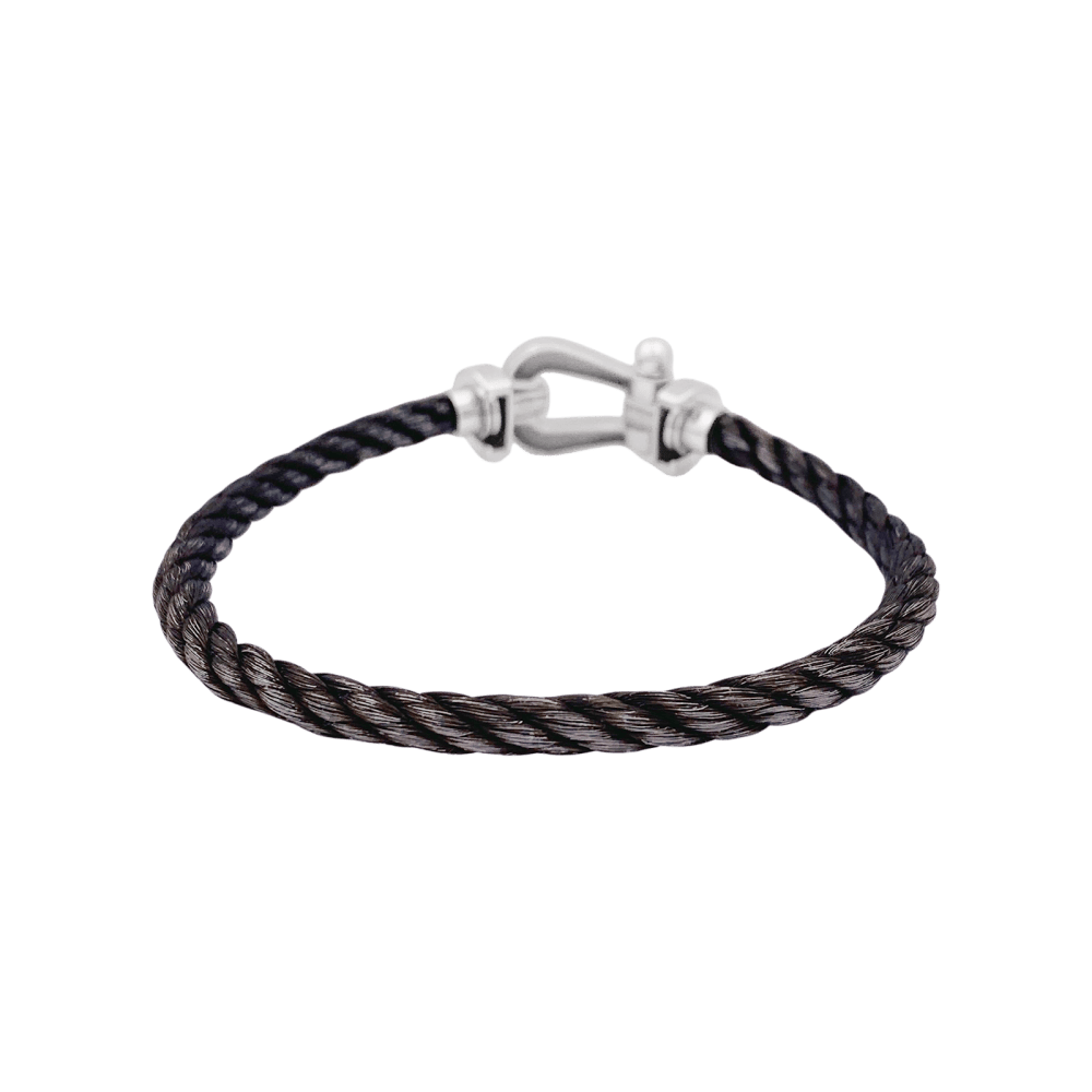 Bracelet Fred, "Force 10", or blanc, corderie. 4