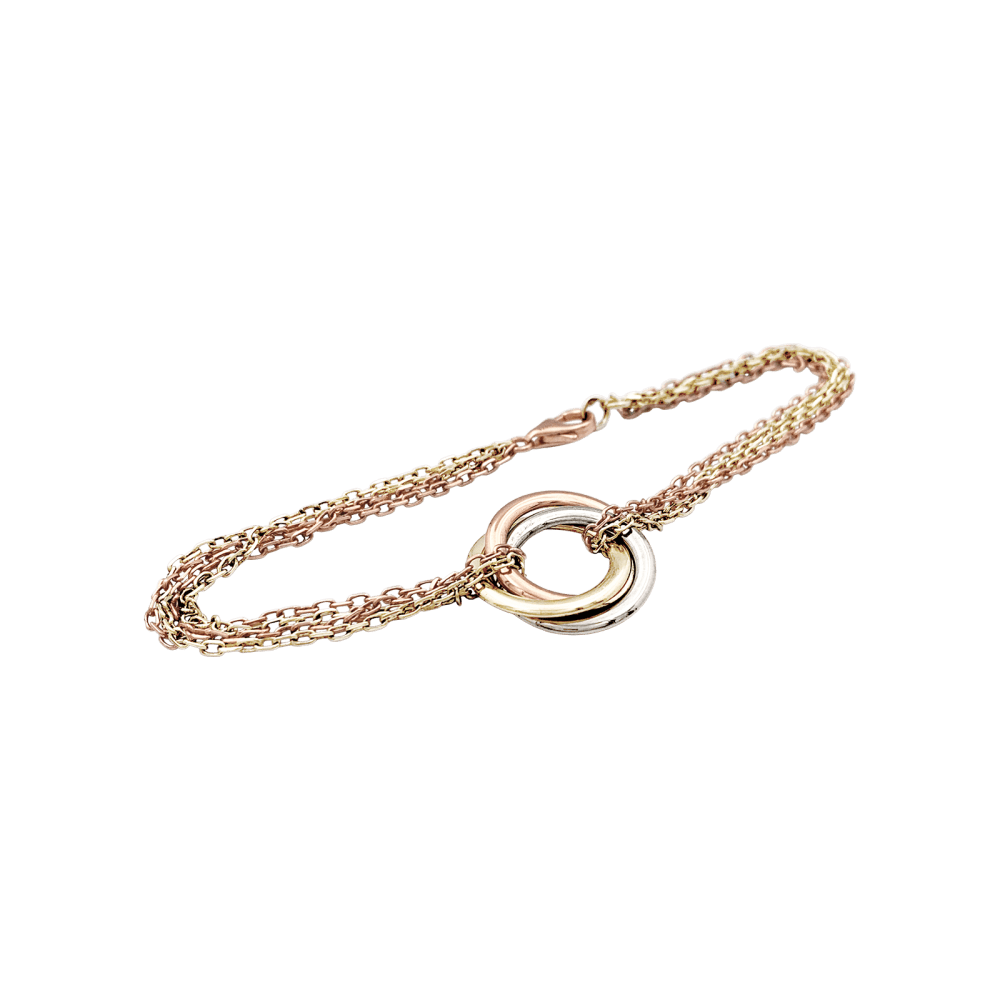 Bracelet Cartier "Trinity", trois tons d'or. 1