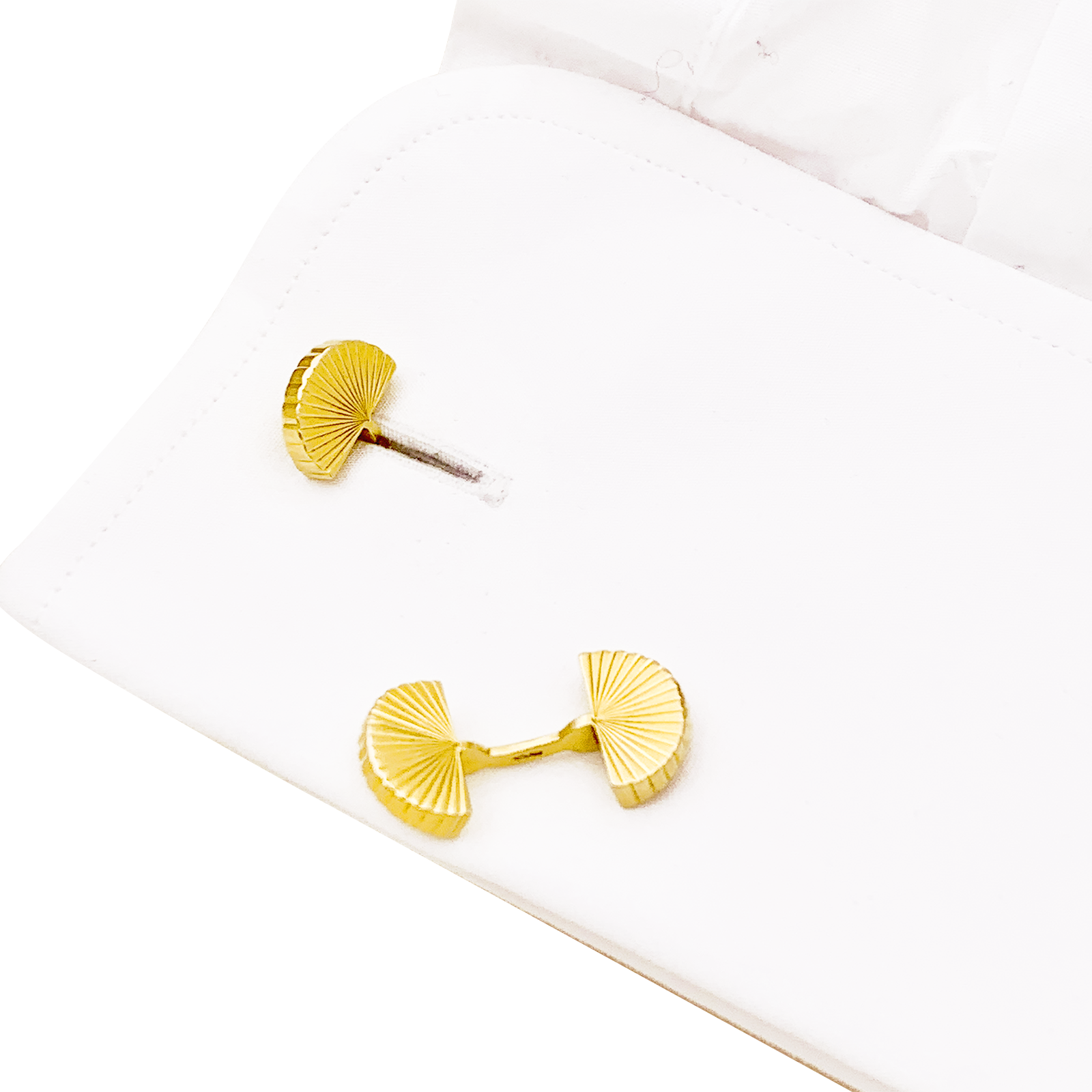 Boutons de manchette vintage Cartier, "Eventail", or jaune. 5