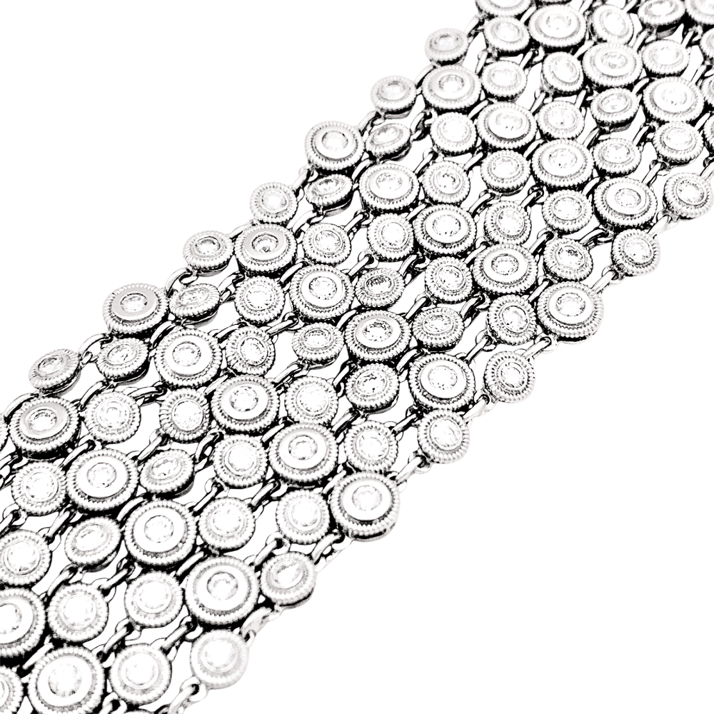 Bracelet souple, or blanc et diamants. 4