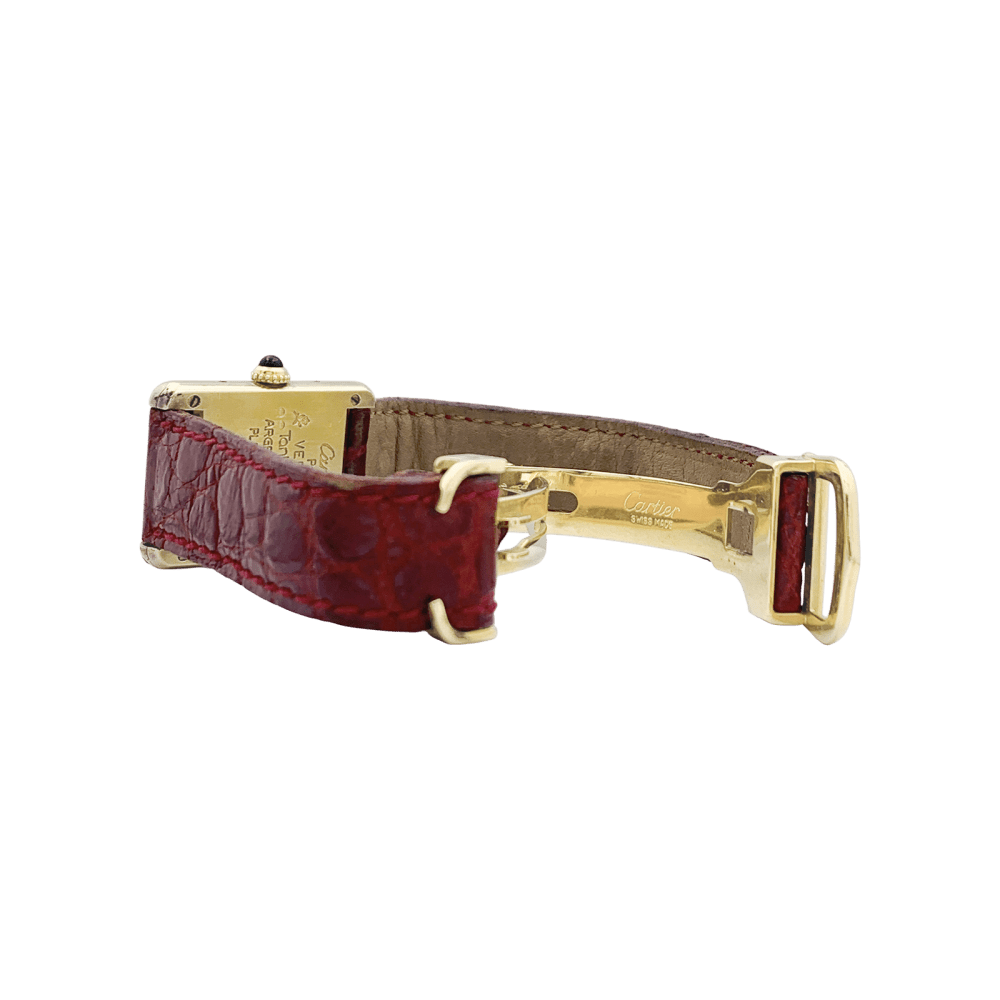 Montre Cartier,"Must de Cartier", vermeil, cuir. 6