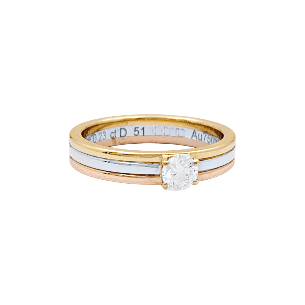 Bague Cartier, "Vendôme Louis Cartier", trois ors, diamant. 4