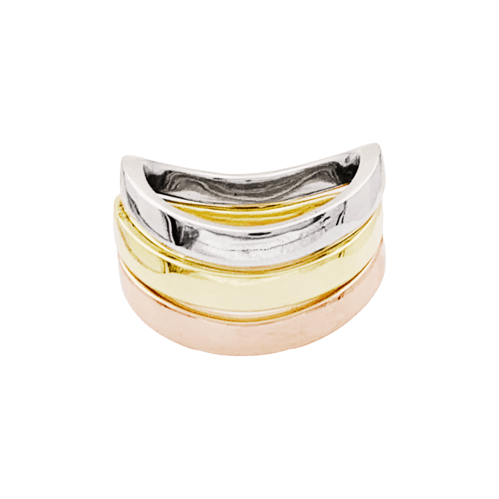 Bague Dinh Van trois anneaux en trois tons d'or. 1