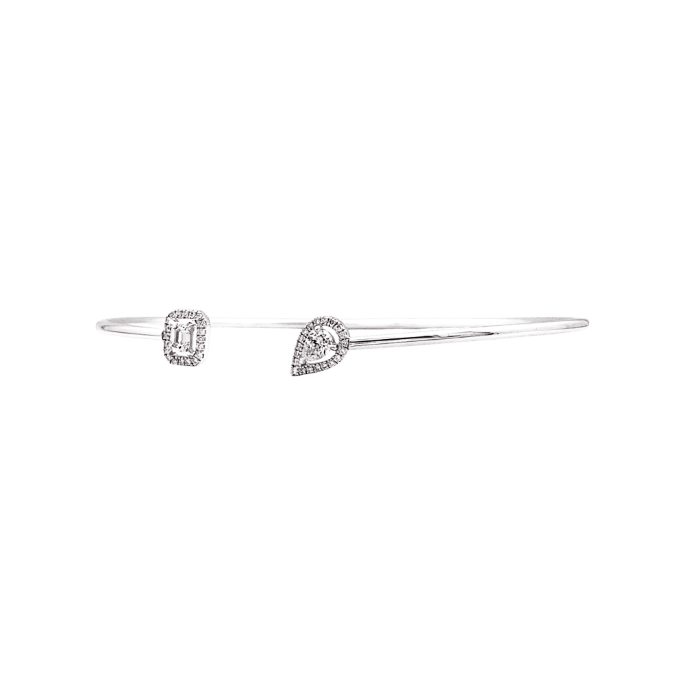 Bracelet Messika, "Jonc Flex Toi & Moi My Twin", or blanc et diamants. 3