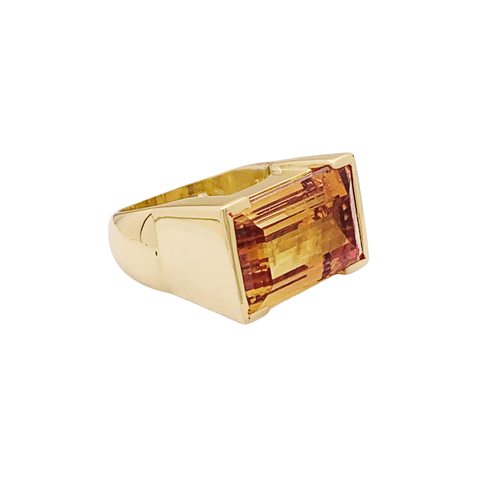 Bague, or jaune et topaze orange. 4