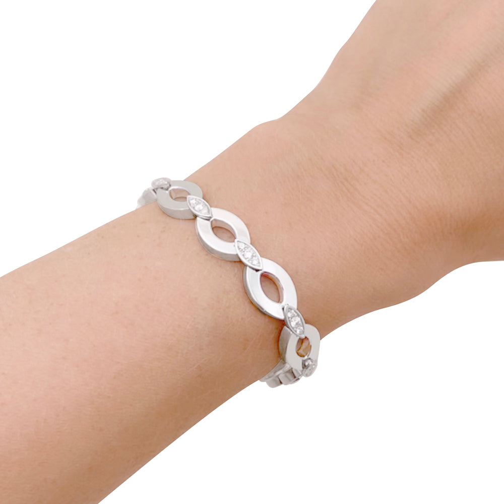 Bracelet Cartier "Diadéa" or blanc, diamants. 3