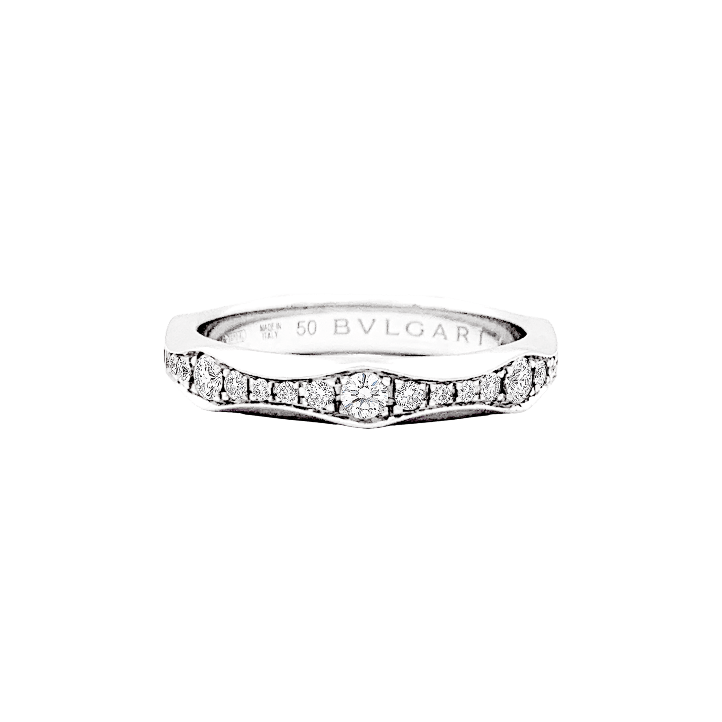 Bague Bulgari, "Infinito" en platine et diamants. 1