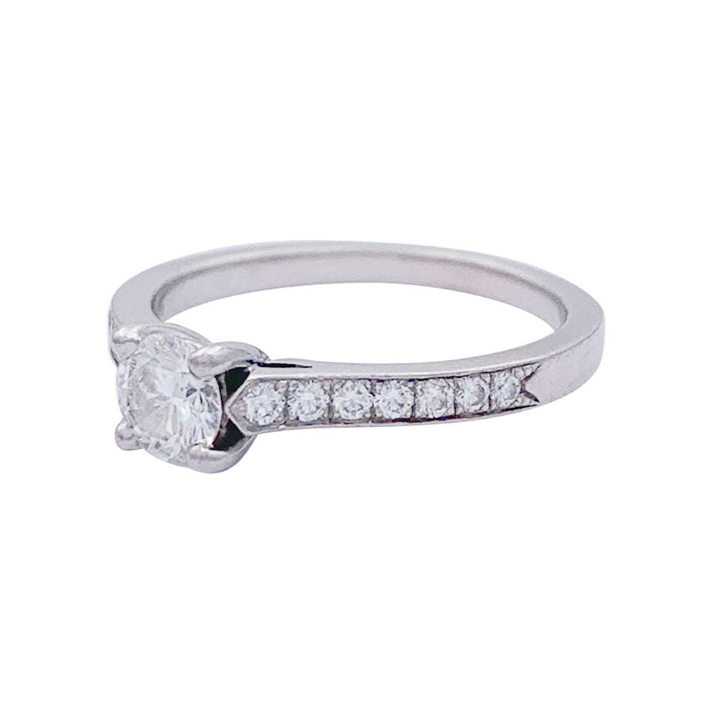 Bague solitaire Piaget, "Limelight", platine, diamants. 4