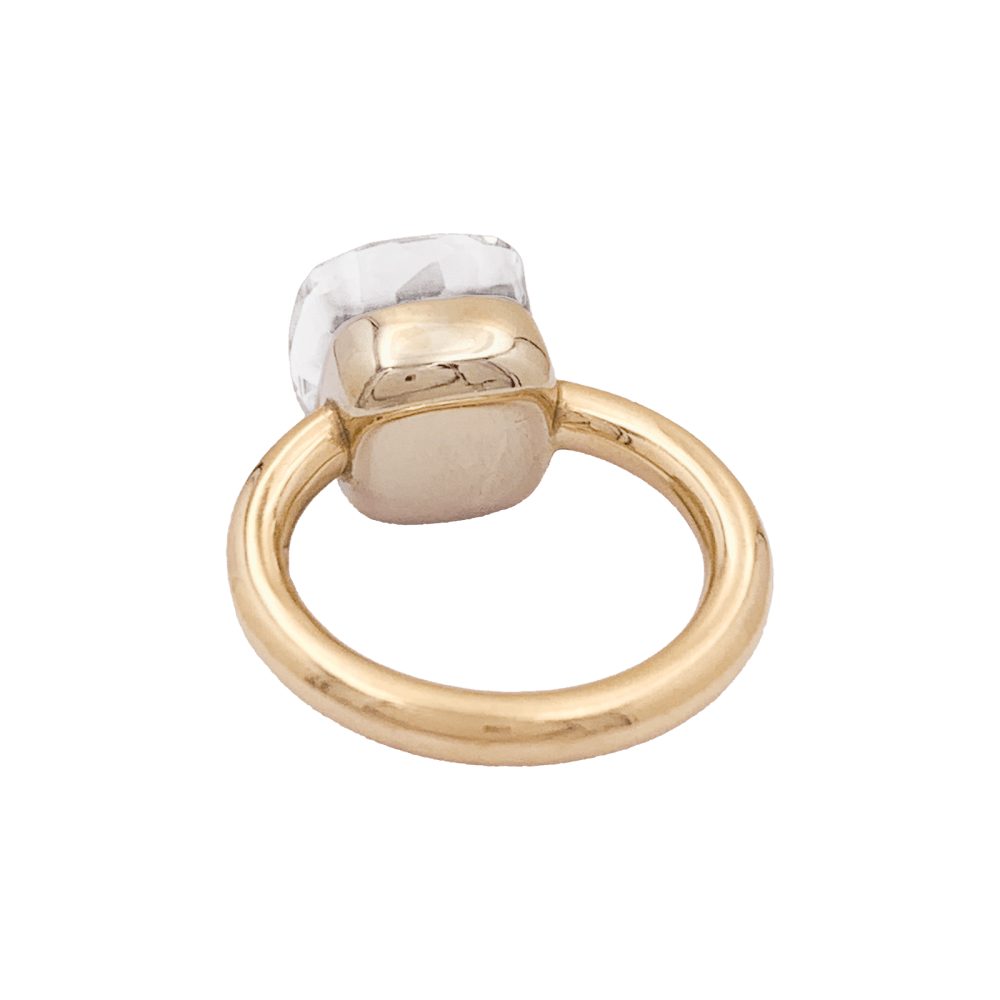 Bague Pomellato, collection "Nudo Classic", or rose et topaze blanche. 3