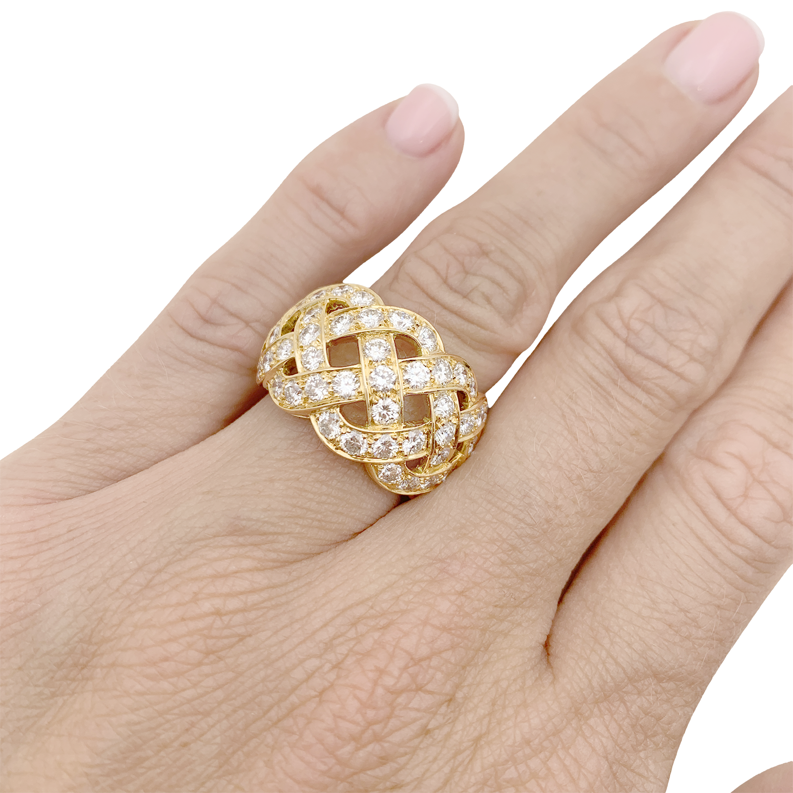 Bague Van Cleef & Arpels, « Tresse », or jaune 750/000, diamants. 6