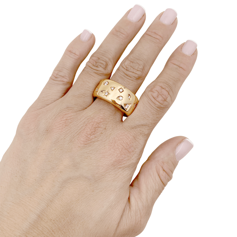 Bague Pomellato, "Iconica", or rose, diamants. 5