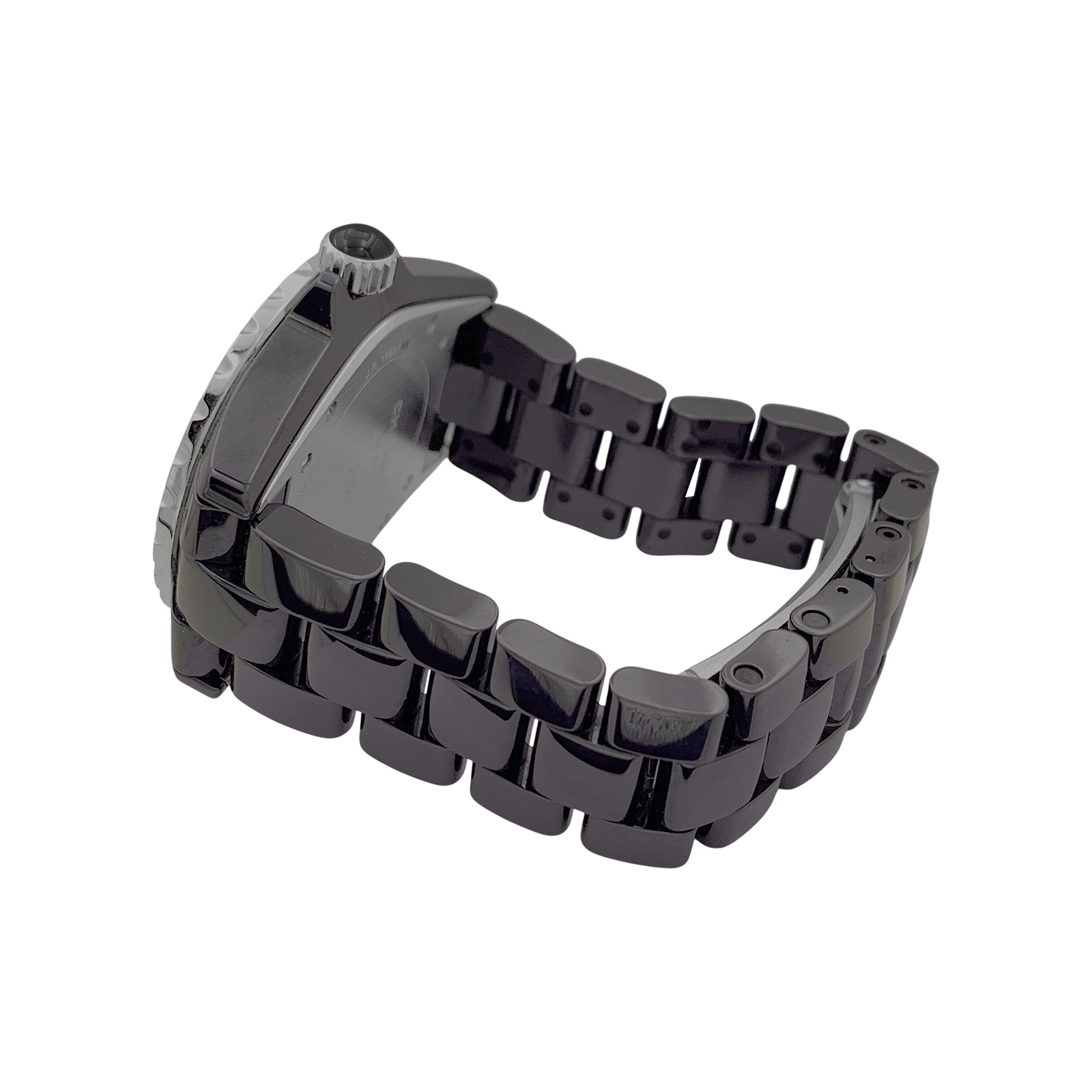 Montre Chanel, "J12", céramique noire, rubis, acier. 4