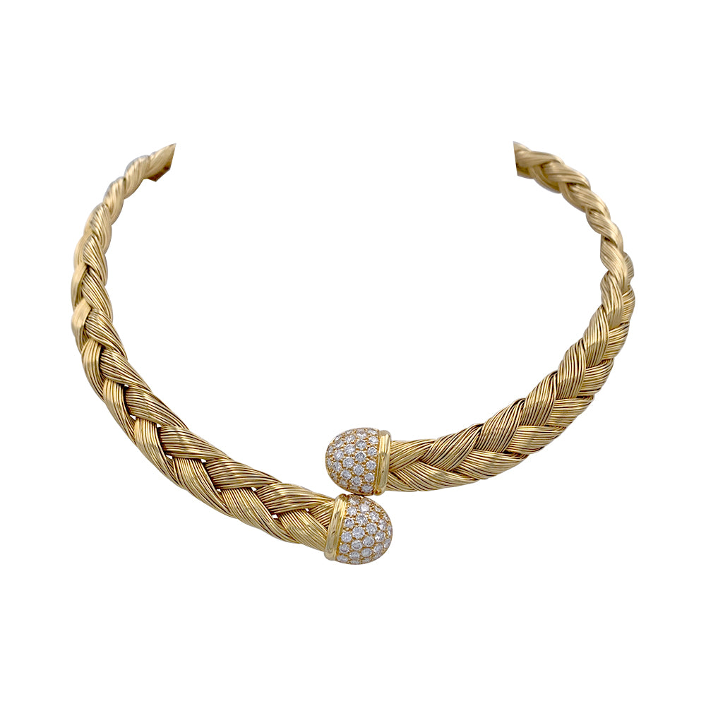 Collier vintage or jaune et diamants. 5