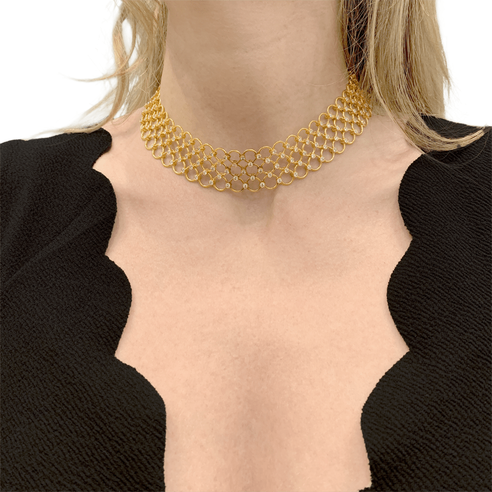 Collier Tiffany & Co, or jaune et diamants. 6