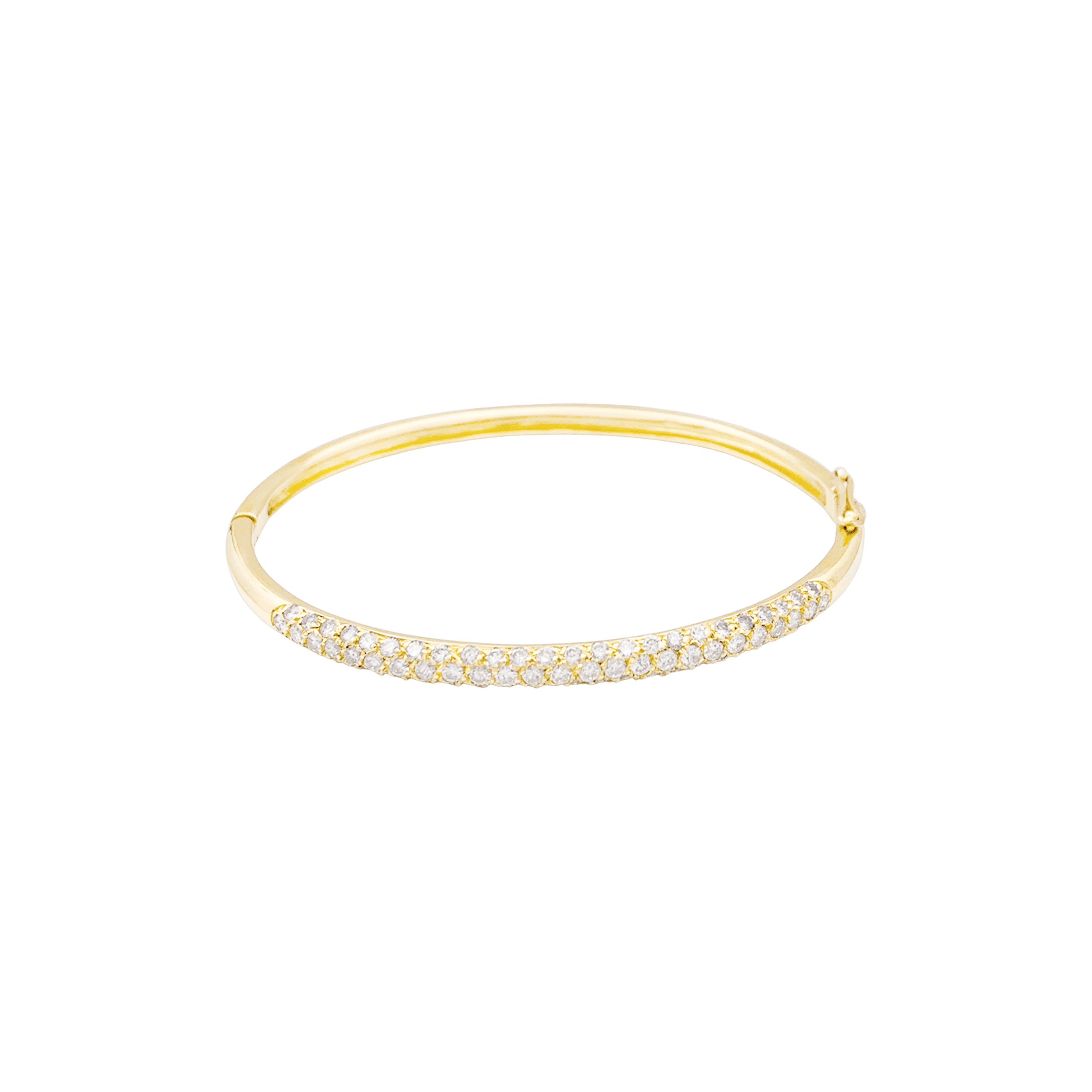 Bracelet jonc en or jaune et diamants. 2