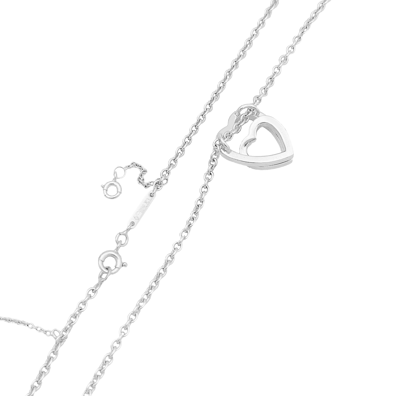 Collier Cartier, "Coeurs", or blanc, diamants. 4