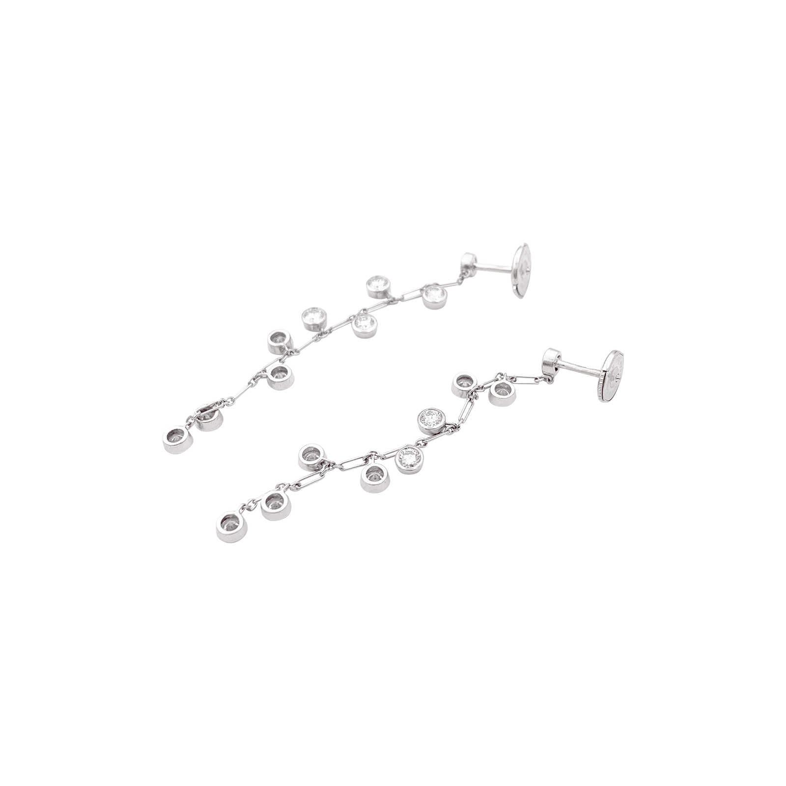 Boucles d'oreilles Dior "Baby diamants", or blanc et diamants. 4