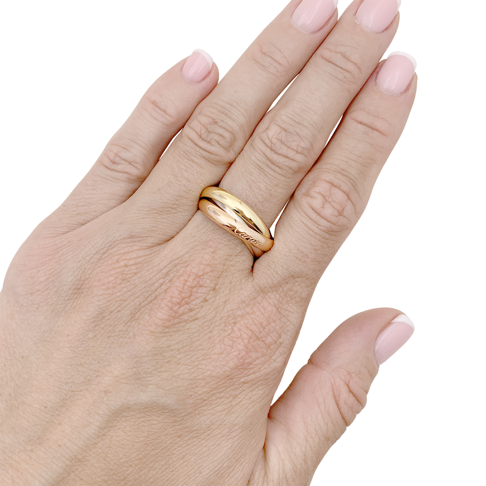 Bague Cartier, "Trinity Classique", trois ors. 5
