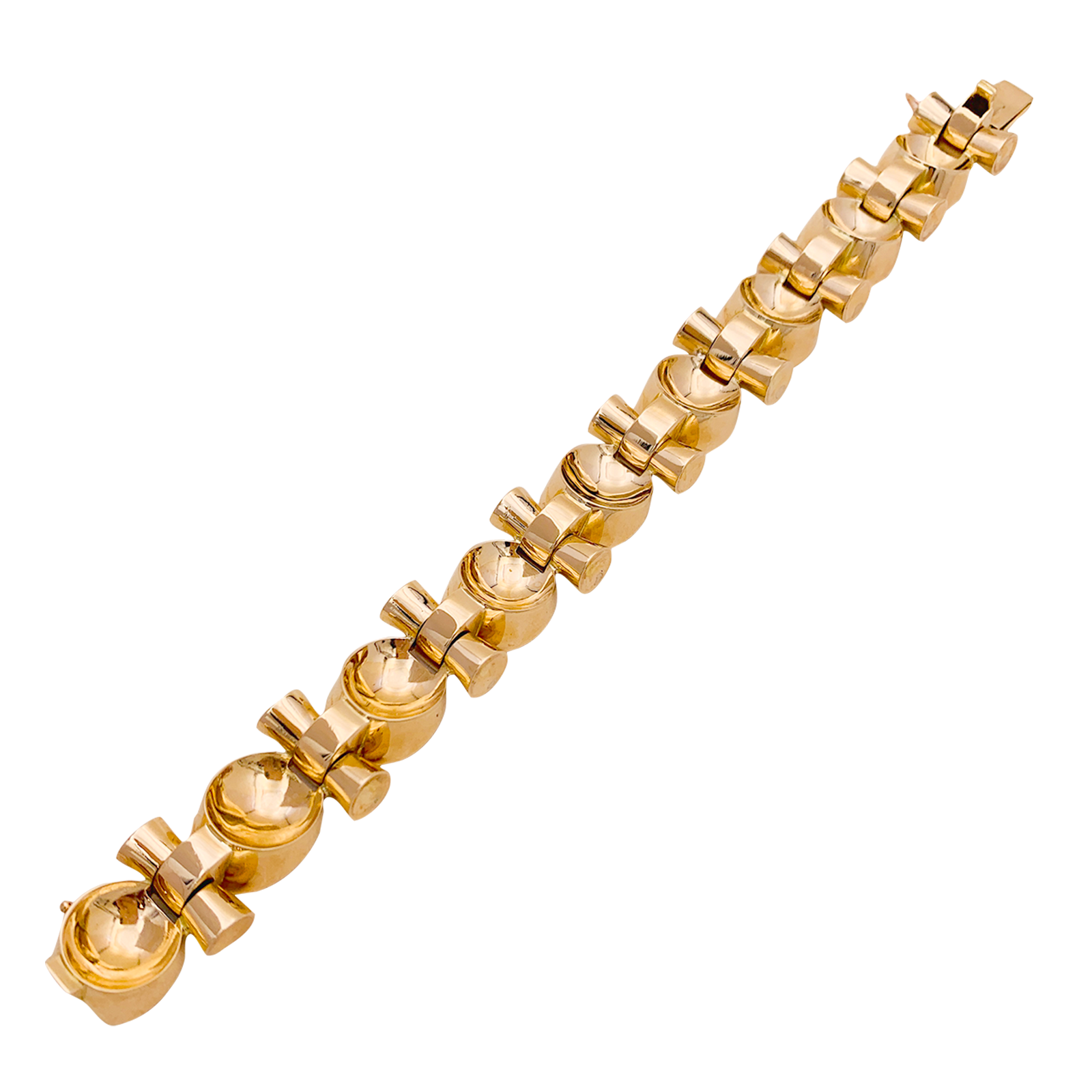Bracelet vintage, "Tank", or rose. 3