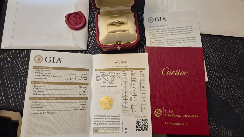 certificat d'authenticité Cartier