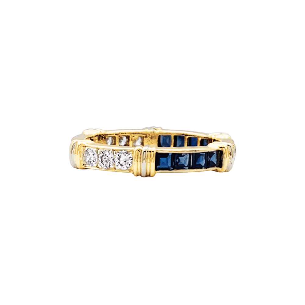 Bague Cartier, "Psychée", or jaune, diamants, saphirs. 1
