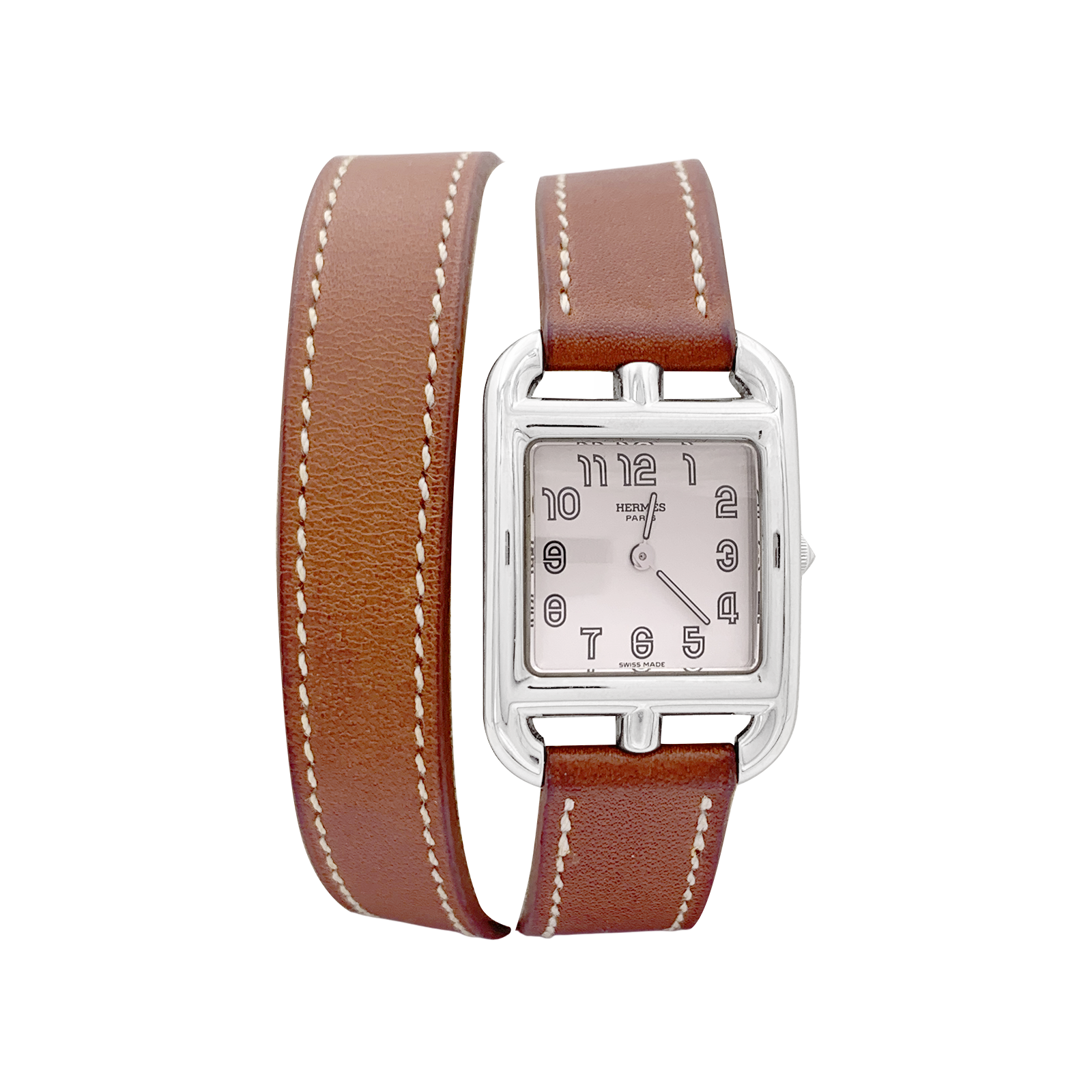 Montre Hermès, "Cape Cod", acier, cuir. 1