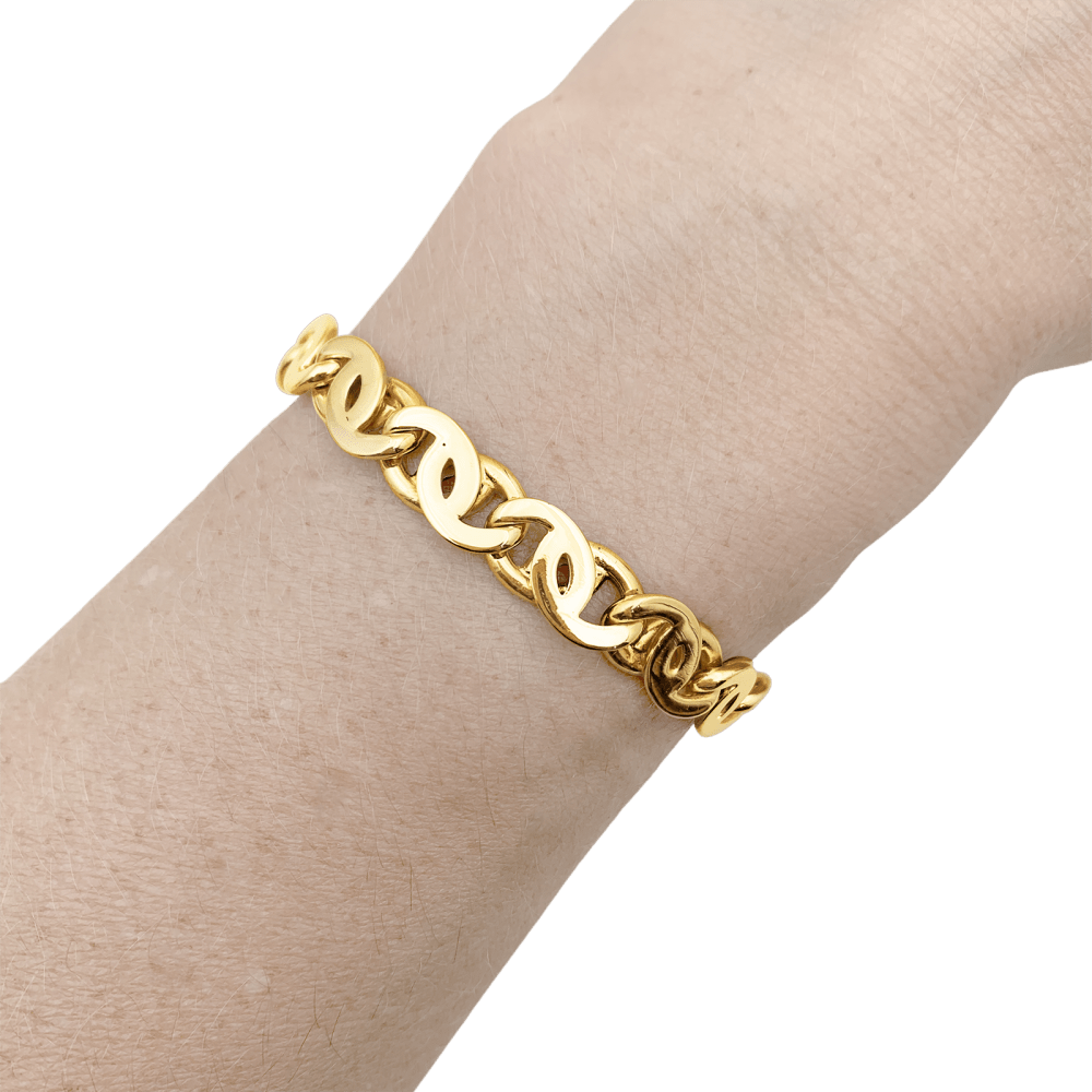 Bracelet or jaune, maille oeil de tigre. 5